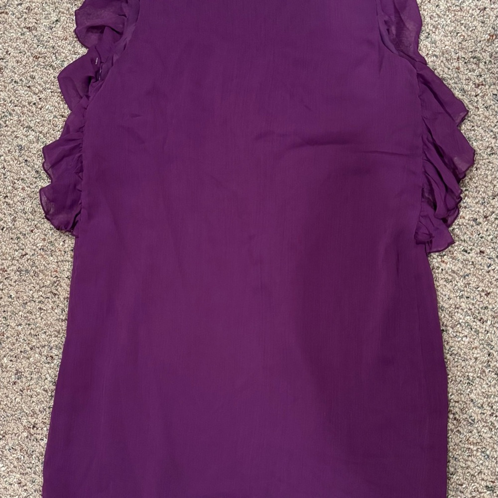 Pretty Purple Ruffle Mini Dress - Picture 3 of 7